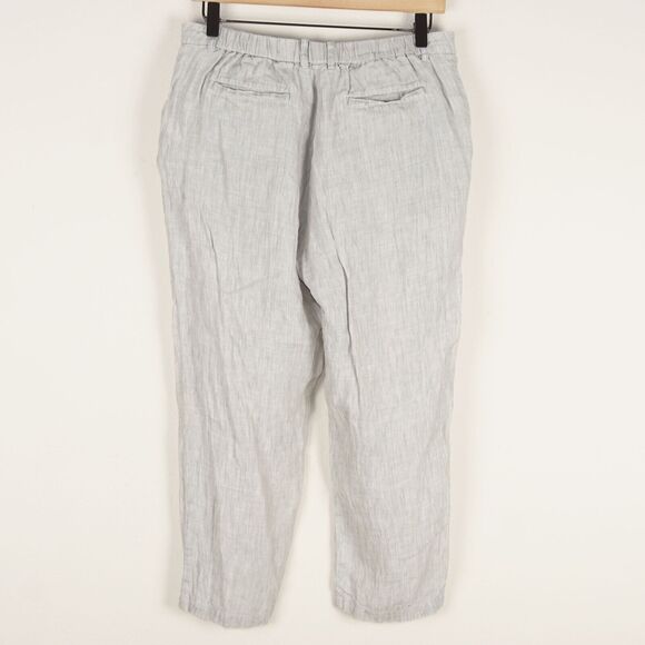 Evam Eva Beige 100% Linen Crop Linen Trousers Womens Sz 2 / M - Picture 2 of 10